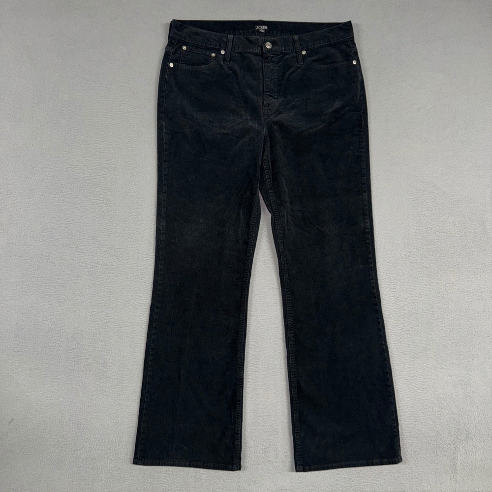 J Crew Pants Womens 32T (Fits 35x30) Black Bootcut Stretch Corduroy Cotton Blend